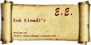 Enk Elemér névjegykártya